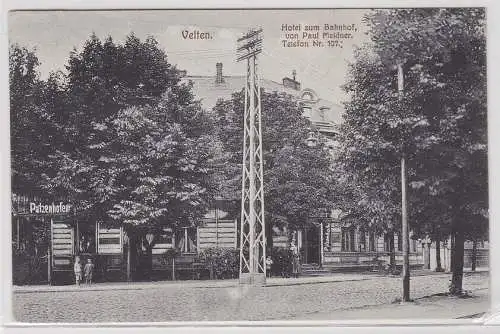 47118 Ak Velten, Hotel zum Bahnhof von Paul Meldner, Straßenansicht, 1921