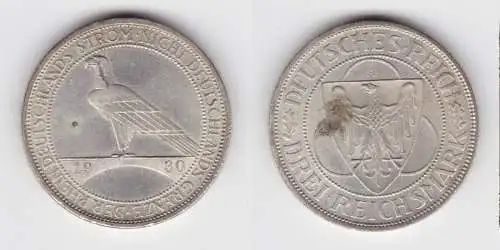 3 Mark Silbermünze Der Rhein 1930 A vz (155473)