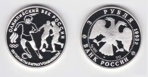 3 Rubel Silber Münze Russland Olympiad Fussballer 1993 1 Unze (155186)