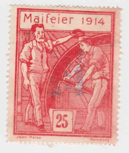 seltene Spenden Marke Hamburg Zentralverband der Fleischer Maifeier 1914 (42390)