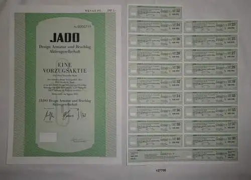 5 Mark Aktie JADO Design Armatur und Beschlag AG Rödermark August 1995 (127700)