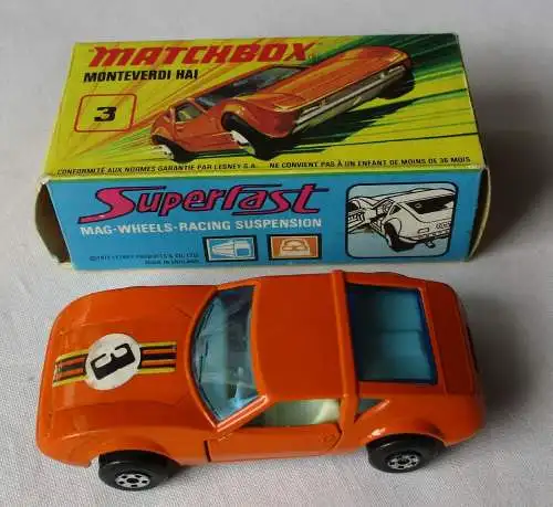 Matchbox Superfast Monteverdi Hai Nr. 3 Lesney Products 1973 OVP (113859)