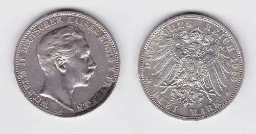 3 Mark Silbermünze Preussen Kaiser Wilhelm II 1910 A Jäger 103 ss (150158)