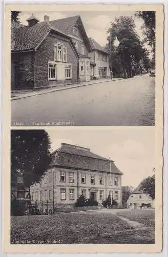 900736 AK Wunstorf - Gast- und Kaufhaus Stadtländer, Jugendherberge Neuhof 1936