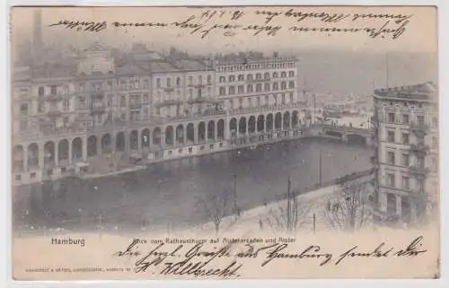 901472 AK Hamburg - Blick vom Rathausthurm auf Alsterarcaden und Alster 1904