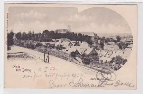 09134 AK Gruss aus Belzig - Burg Eisenhardt, Ortsansicht 1903