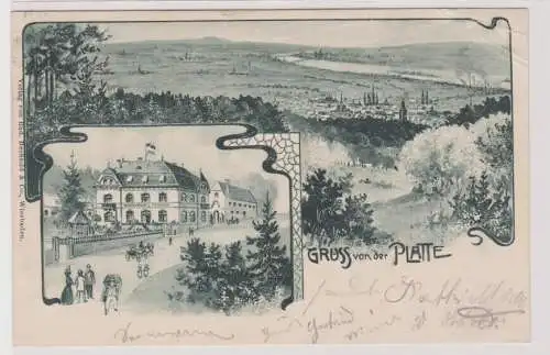 99508 Lithographie Ak Gruss von der Platte1903