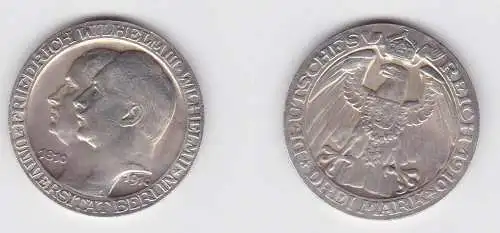 3 Mark Silbermünze Preussen Universität Berlin 1910 Jäger 107 (131004)