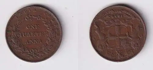 1/4 Anna Kupfer Münze East India Company 1858 (131872)