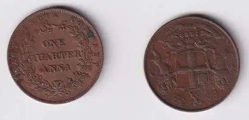 1/4 Anna Kupfer Münze East India Company 1858 (139509)