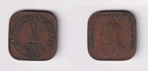 1 Cent Kupfer Münze Straits Settlements 1919 (149311)