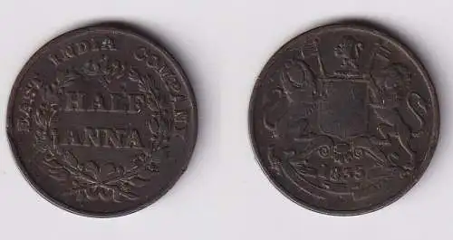 Half Anna Kupfer Münze East India Company 1835 (144659)