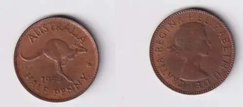 1/2 Penny Bronze Münze Australien Georg V. 1954 (149427)