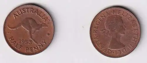 1/2 Penny Bronze Münze Australien Georg V. 1953 (143263)