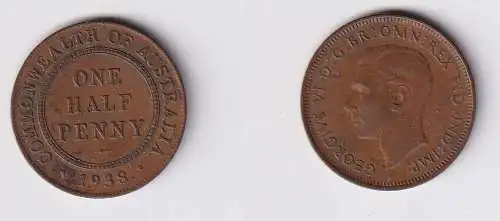 1/2 Penny Bronze Münze Australien Georg V. 1938 (142452)