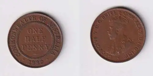 1/2 Penny Bronze Münze Australien Georg V. 1932 (143861)