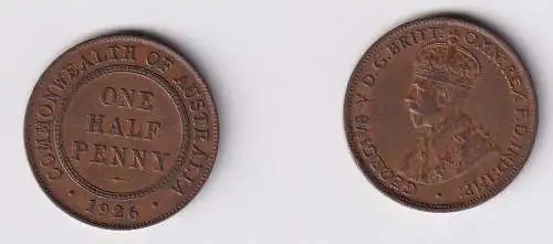 1/2 Penny Bronze Münze Australien Georg V. 1926 (140488)