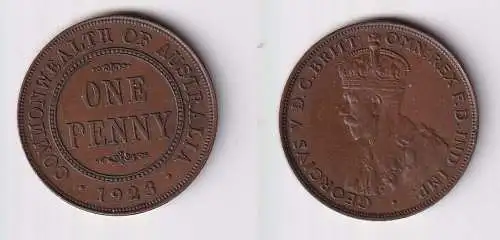 1 Penny Kupfer Münze Australien 1923 (145580)