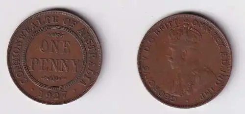 1 Penny Kupfer Münze Australien 1927 (146420)