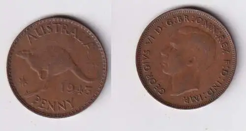 1 Penny Kupfer Münze Australien 1943 (146572)