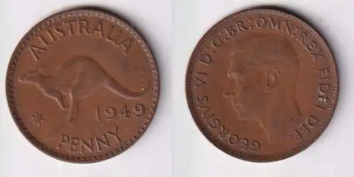 1 Penny Kupfer Münze Australien 1949 (147033)