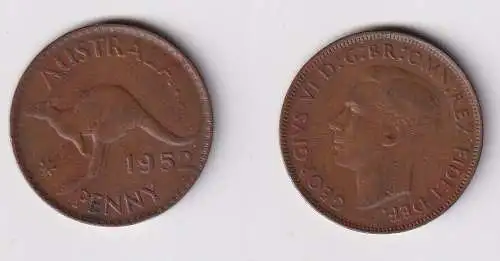 1 Penny Kupfer Münze Australien 1952 (149884)