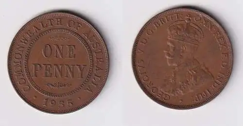 1 Penny Kupfer Münze Australien 1935 (149336)