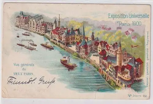 61777 Ak Litho Weltausstellung Paris 1900 Vue générale du Vieux Paris