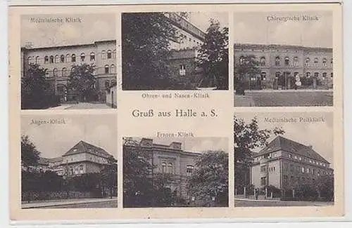 63609 Mehrbild Ak Gruß aus Halle a.S. Krankenhäuser Kliniken 1936