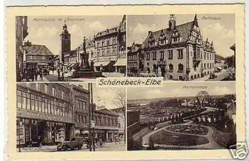 05826 Mehrbild Ak Schönebeck Elbe Kaufhaus usw. um 1940