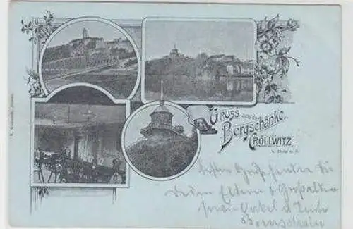 47040 Mondscheinkarte Bergschänke Cröllwitz b. Halle 1899