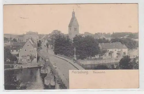 70907 Feldpost Ak Merseburg Neumarkt mit Brücke 1914