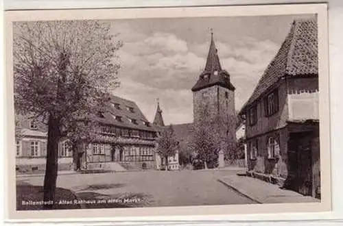 53423 Ak Ballenstedt altes Rathaus am alten Markt 1954