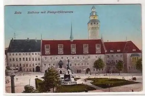 25279 Ak Zeitz Rathaus mit Finkgräfebrunnen 1911