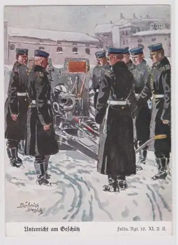 96831 Ak Feldartillerie Regiment 19 XI.A.K. 'Unterricht am Geschütz' um 1930