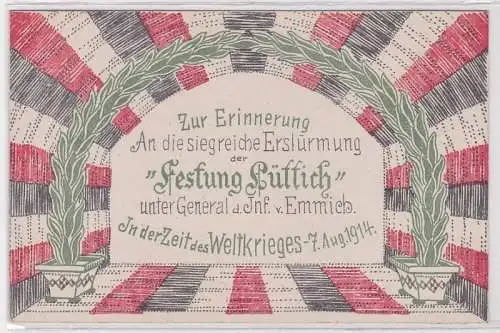 88668 Patriotika Gedenkkarte 'Erstürmung der Festung Lüttich' 7.8.1914