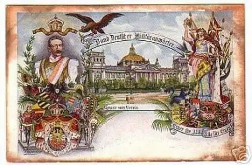 Ak Gruss vom Verein Bund deutscher Militäranwärter 1910