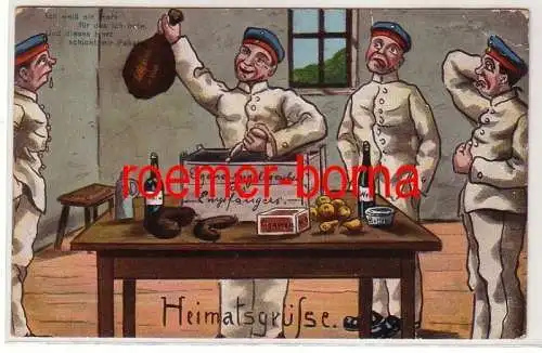 80030 Künstler Ak Militär Humor 'Heimatgrüsse' 1912