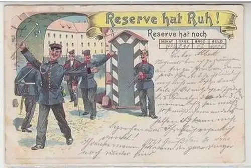 29884 Militär Humor Ak Reserve hat Ruh! 1900