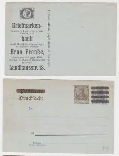 85674 Reklame Ganzsachen Ak Briefmarkengeschäft Arno Franke um 1900