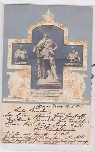 85420 Präge AK Abt Sibold, Fürst Pribislaw, Otto I. Markgraf v. Brandenburg 1901