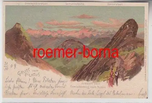 73940 Ak Lithographie Gruß vom Pilatus Tomlishornweg 1899