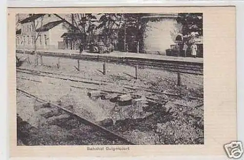 35855 Ak Bahnhof Guignicourt Granatrichter um 1915