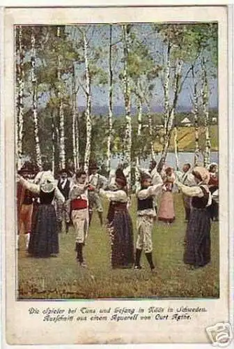 02858 Künstler Ak Volksfest in Nääs Schweden 1921