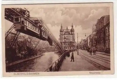 18899 Ak Elberfeld Barmen Neuerweg mit Schwebebahn um 1930