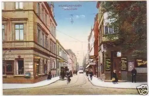 05094 Ak Wilhelmshaven Marktstrasse Straßenbahn um 1910