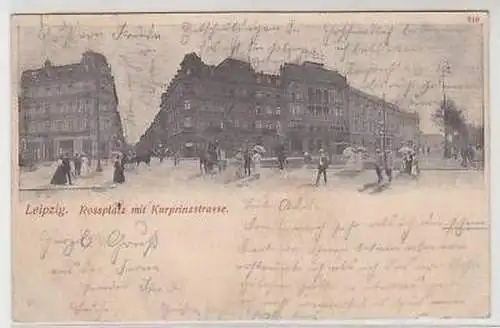 03916 Ak Leipzig Rossplatz mit Kurprinzstraße 1908