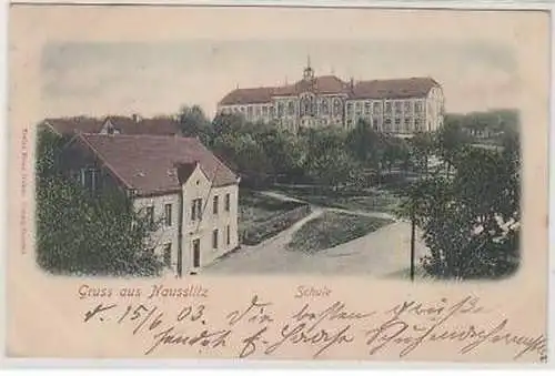 43472 Ak Gruß aus Nausslitz Schule 1903