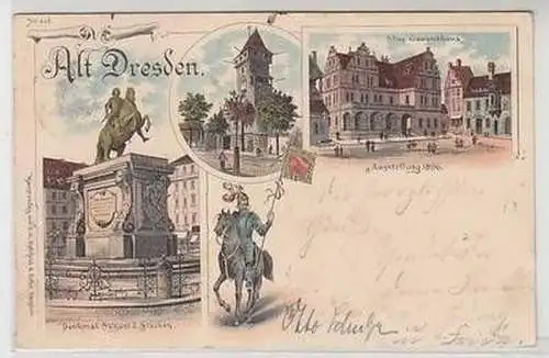 58192 Ak Lithografie Alt-Dresden Altes Gewandhaus Ausstellung 1896