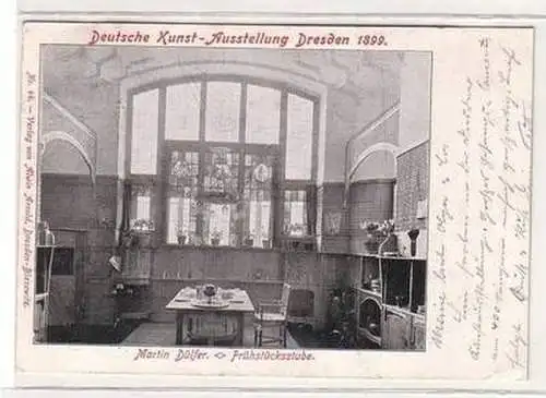 57495 Ak Deutsche Kunst-Ausstellung Dresden Frühstücksstube 1899